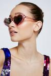 NastyGal Glitter Heart Shape Sunglasses thumbnail 2