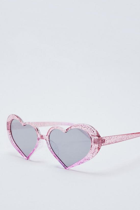 NastyGal Glitter Heart Shape Sunglasses 4