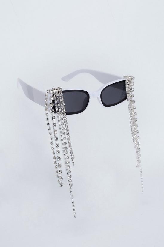 NastyGal Drop Diamante Rectangle Sunglasses 3