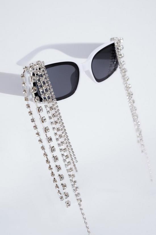 NastyGal Drop Diamante Rectangle Sunglasses 4