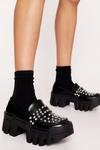 NastyGal Faux Leather Stud Chunky Loafers thumbnail 1
