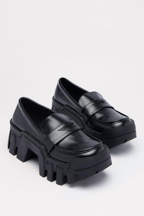 NastyGal Faux Leather Chunky Loafers 4
