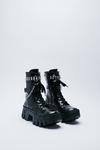 NastyGal Faux Leather Chain and Studded Biker Boots thumbnail 4