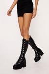 NastyGal Faux Leather Chunky Knee High Platform Boots thumbnail 3