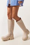 NastyGal Faux Leather Chunky Knee High Boots thumbnail 2