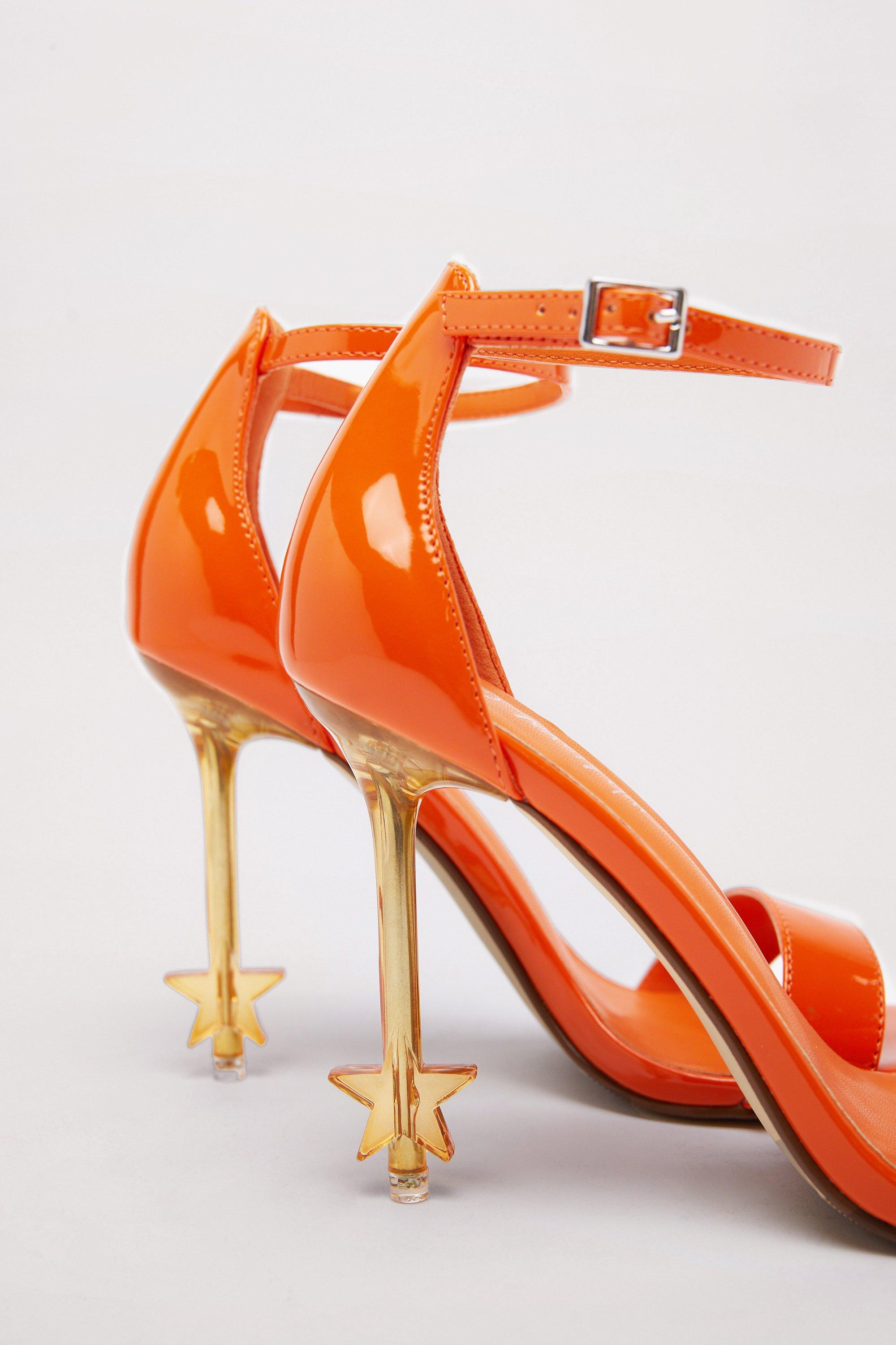 Orange hot sale leather heels