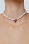 NastyGal Jewel Heart Pearl Necklace thumbnail 2