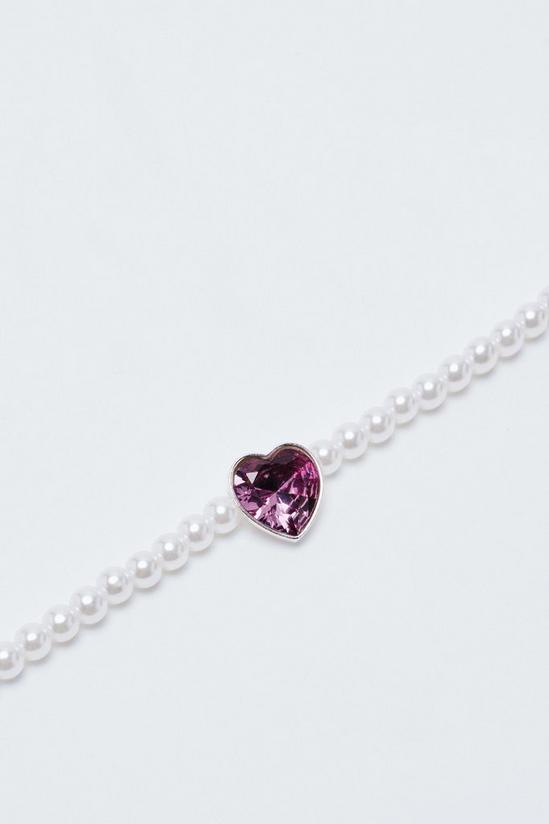 NastyGal Jewel Heart Pearl Necklace 4