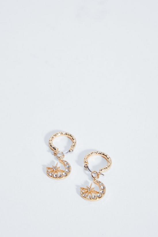 NastyGal Diamante Embellished Moon And Star Earrings 3