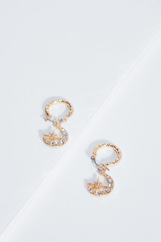 NastyGal Diamante Embellished Moon And Star Earrings 4