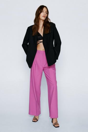 Marled Tailored Pleat Front Pants pink