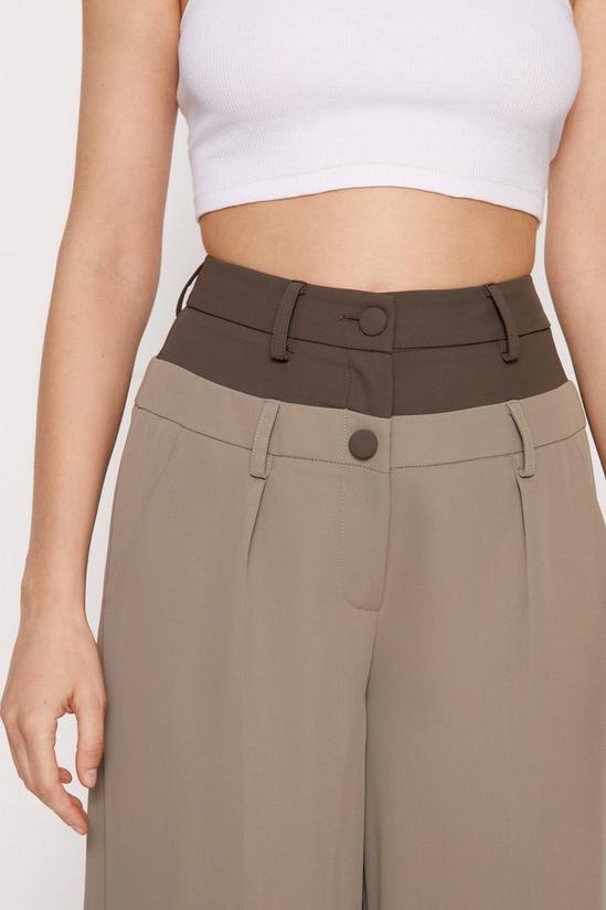 NastyGal Premium Double Waistband Detail Trousers 2