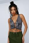 NastyGal Lace Up Contrast Stitch Graphic Tank Top thumbnail 3