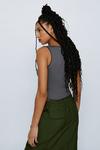 NastyGal Lace Up Contrast Stitch Graphic Tank Top thumbnail 4