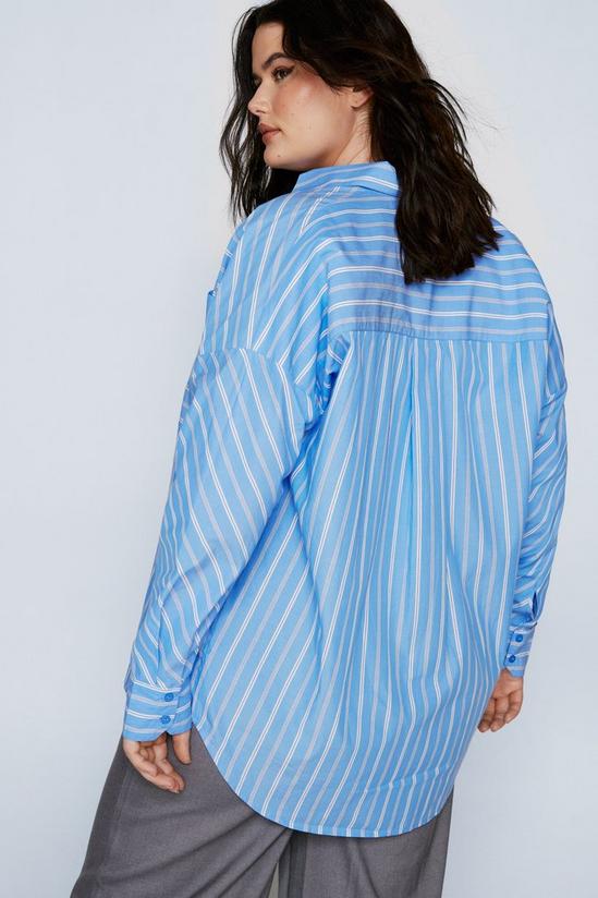 NastyGal Plus Size Stripe Poplin Relaxed Shirt 4