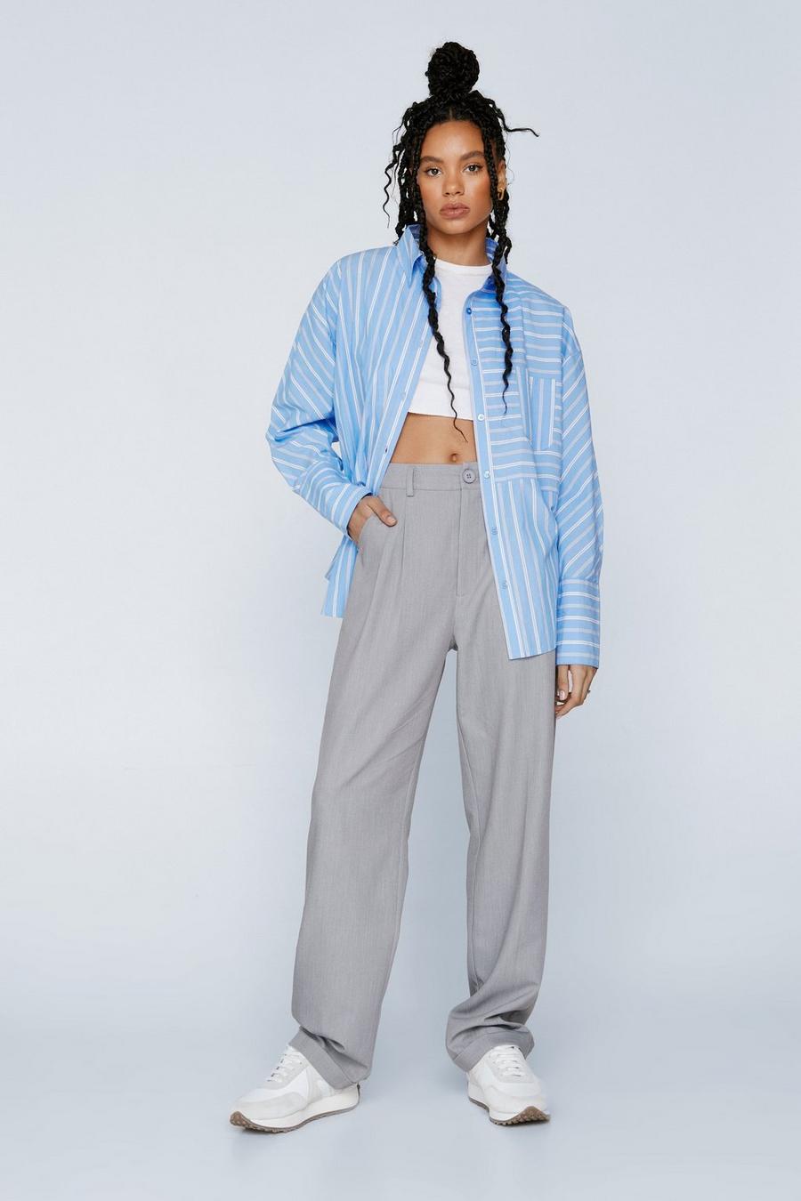 Light grey Tailored Turn Up Trousers