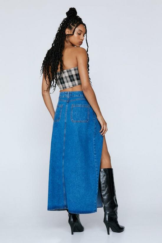 NastyGal Split Front Denim Maxi Skirt 3