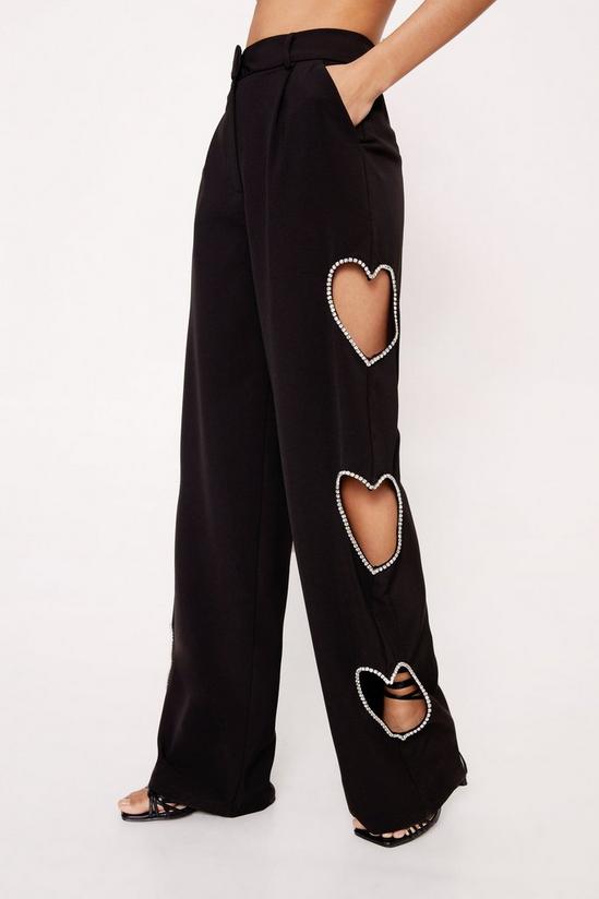 NastyGal Premium Heart Cut Out Trousers 2