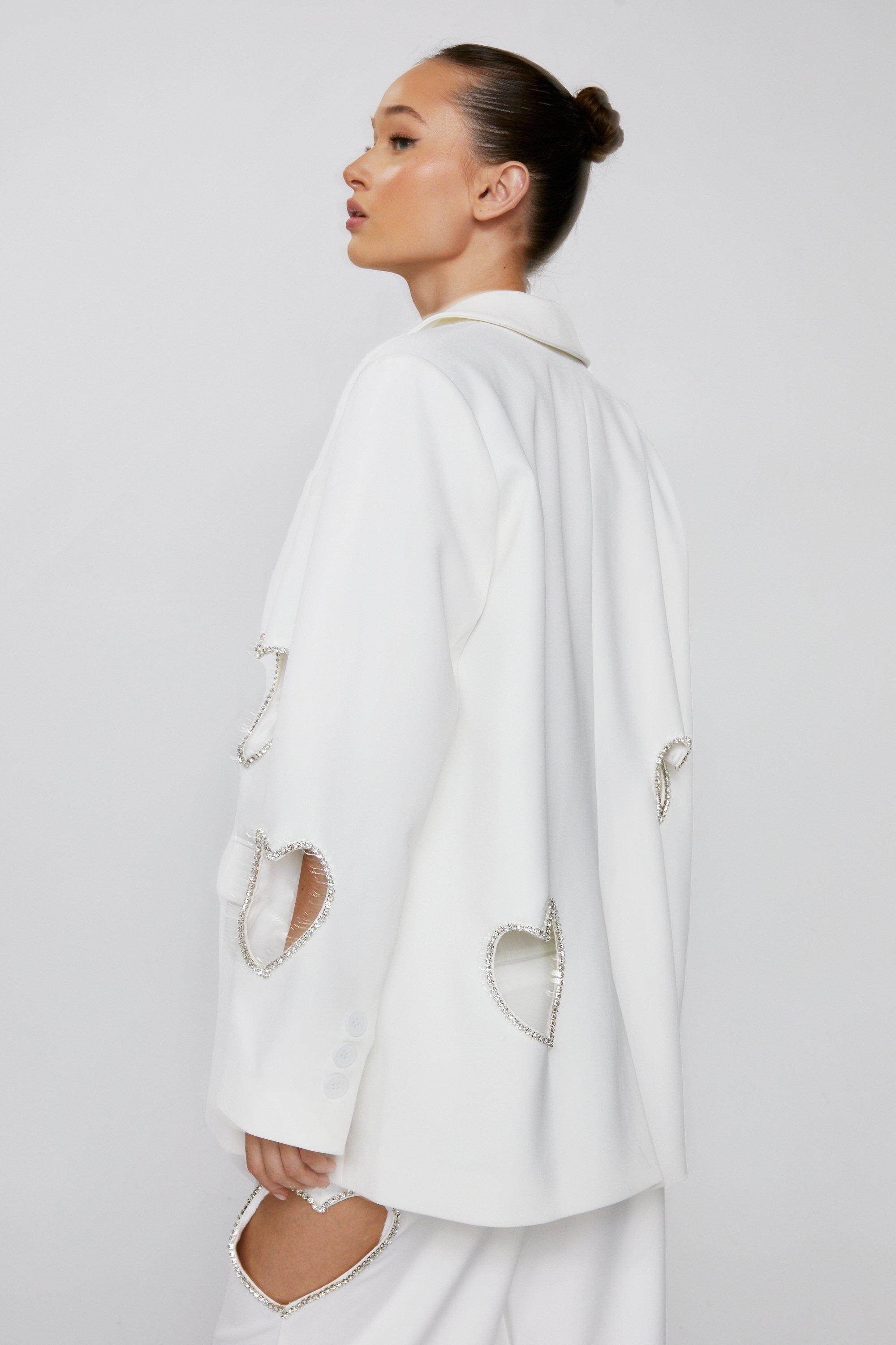 Leandra Embellished Flare Jumpsuit - White