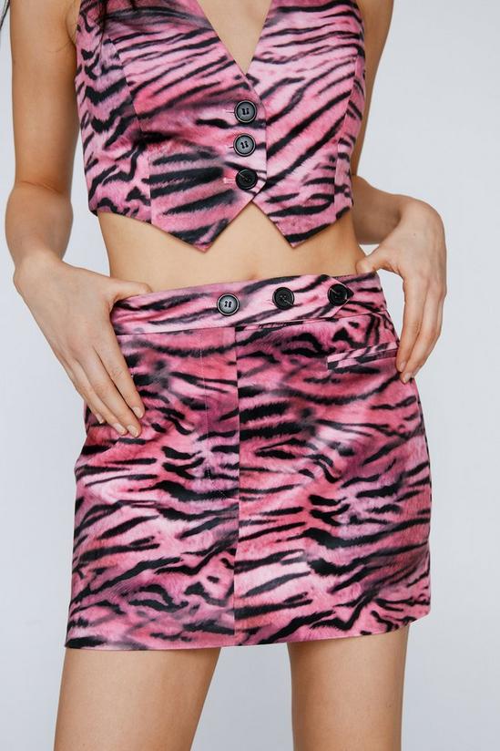 NastyGal Premium Velvet Abstract Zebra Tailored Skirt 1