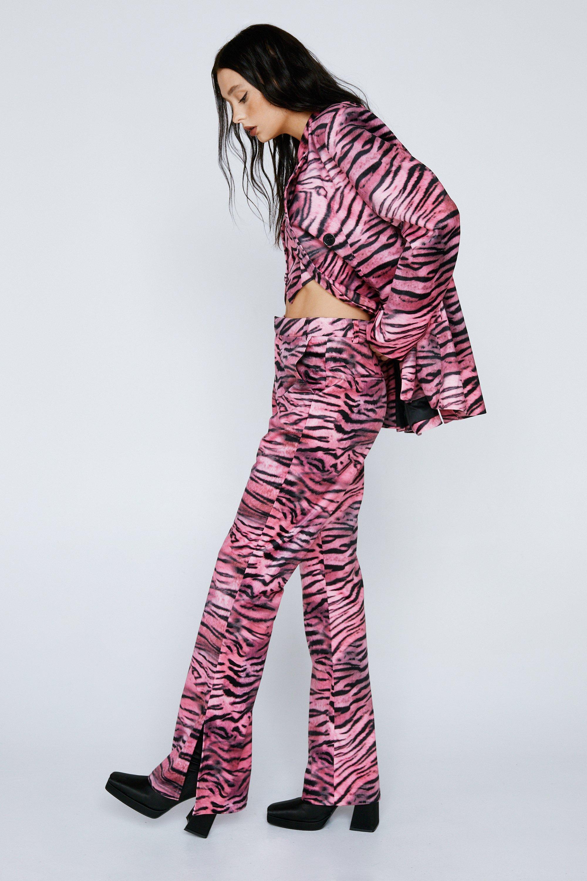 Pink zebra print sales pants