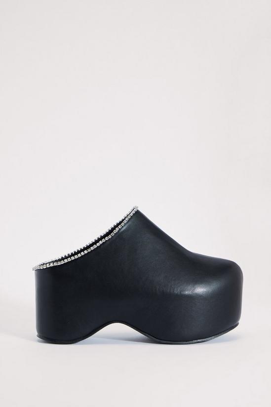NastyGal Faux Leather Chunky Platform Embellished Clogs 3
