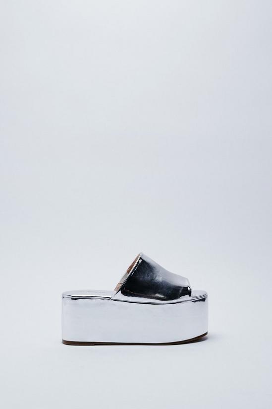 NastyGal Mirrored Metallic Platform Sandals 3