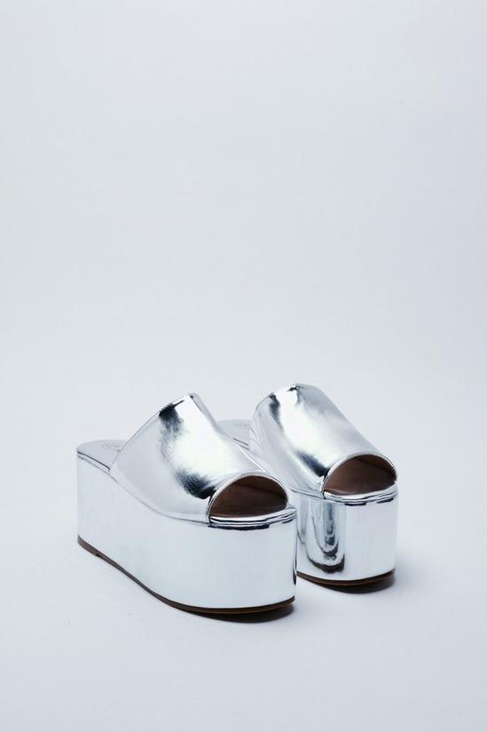 NastyGal Mirrored Metallic Platform Sandals 4
