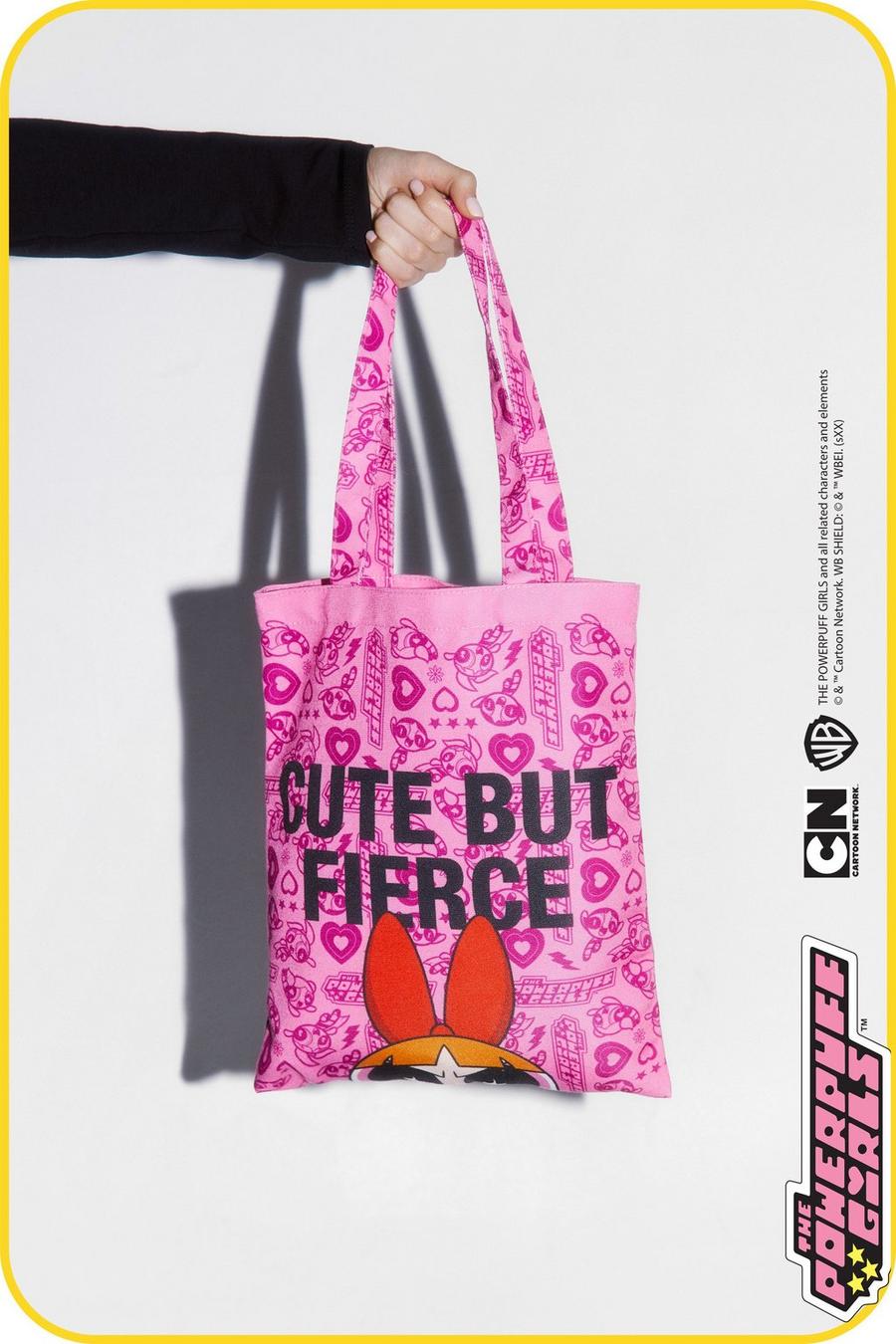 Pink 'Cute But Fierce' The Powerpuff Girls Tote Bag