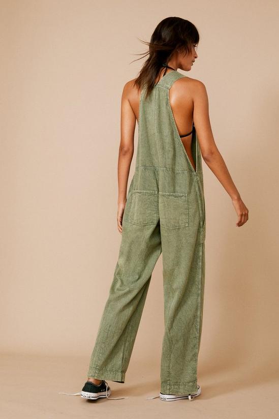 NastyGal Twill Loose Fit Dungarees 3