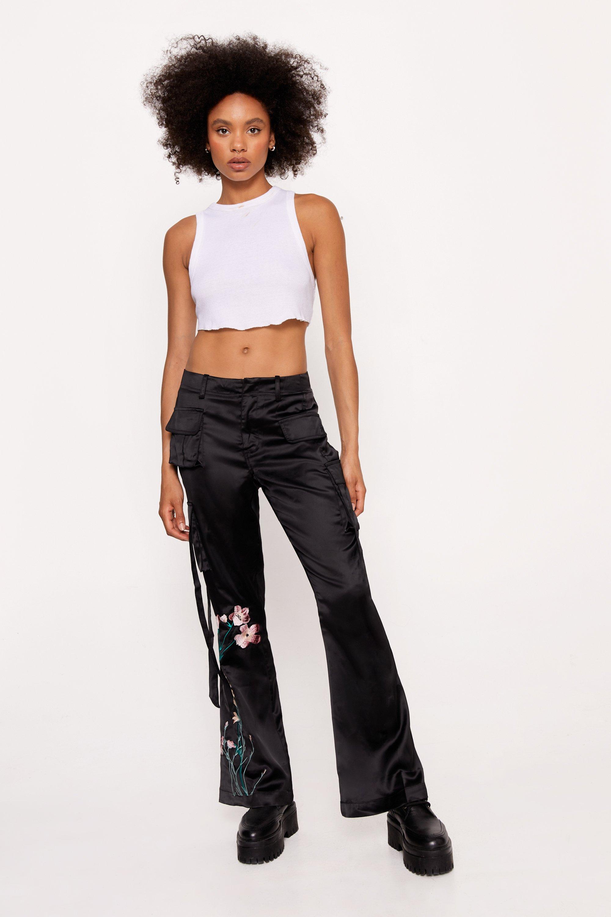 Missguided black cargo sales trousers