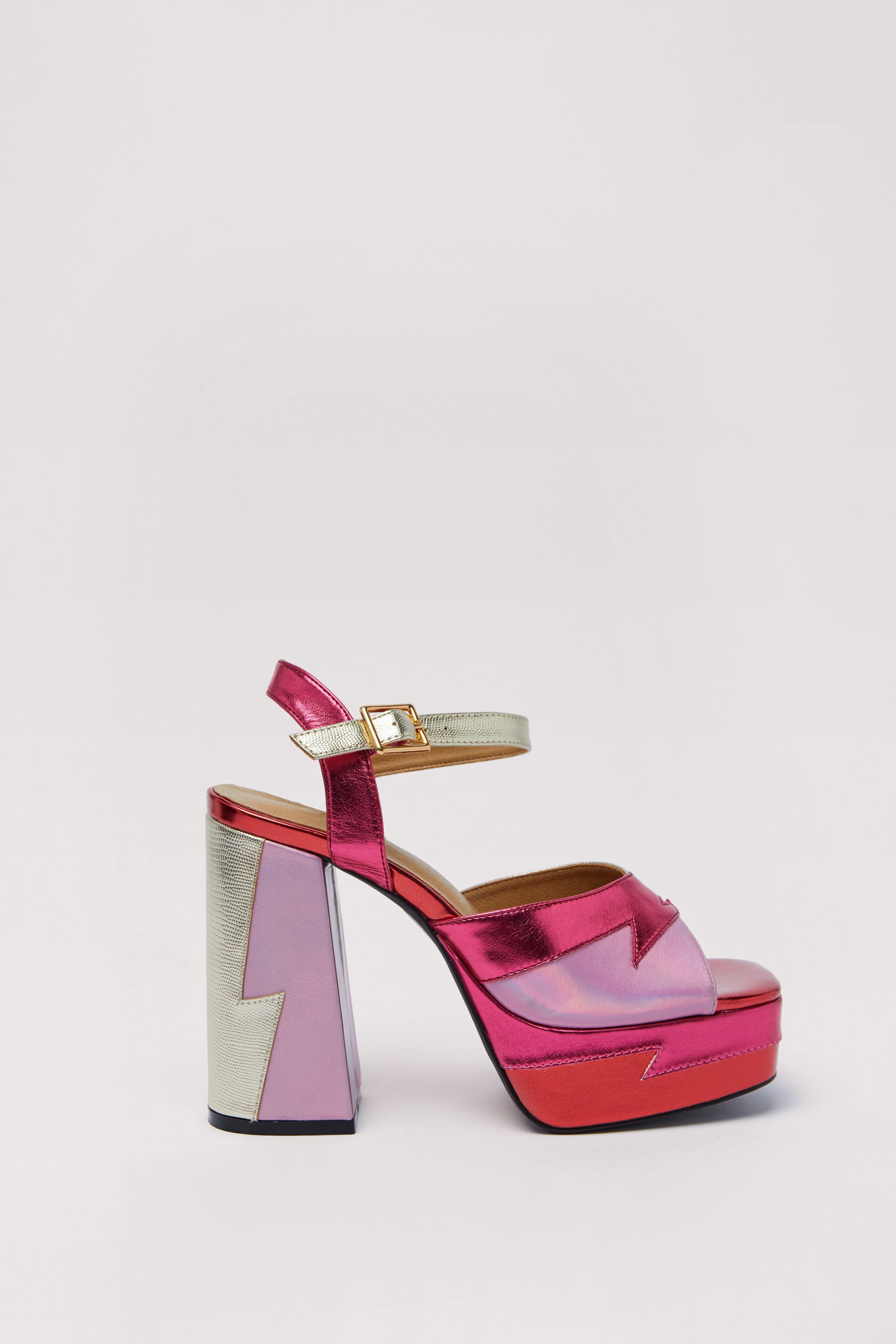 Purple store multicolor heels