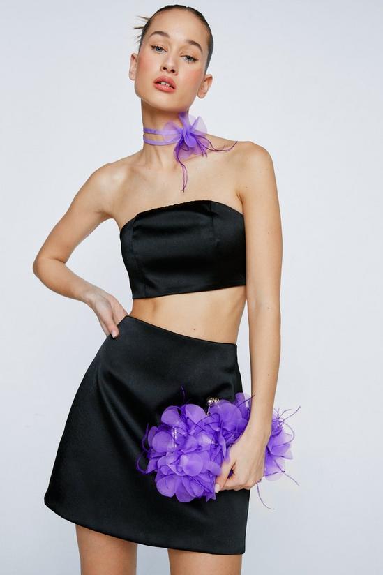 NastyGal Flower & Feather Bag And Necklace 2 Piece Set 1