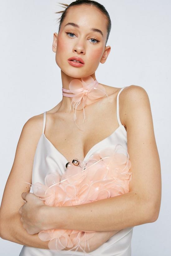 NastyGal Flower & Feather Bag And Necklace 2 Piece Set 2