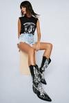 NastyGal Faux Leather Snake Print Cowboy Boots thumbnail 1