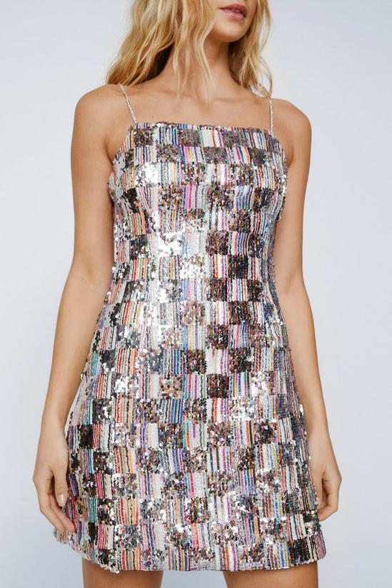 NastyGal Sequin Checkerboard Mini Dress 1