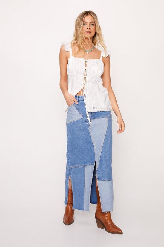 NastyGal Broderie Lace Up Top 2