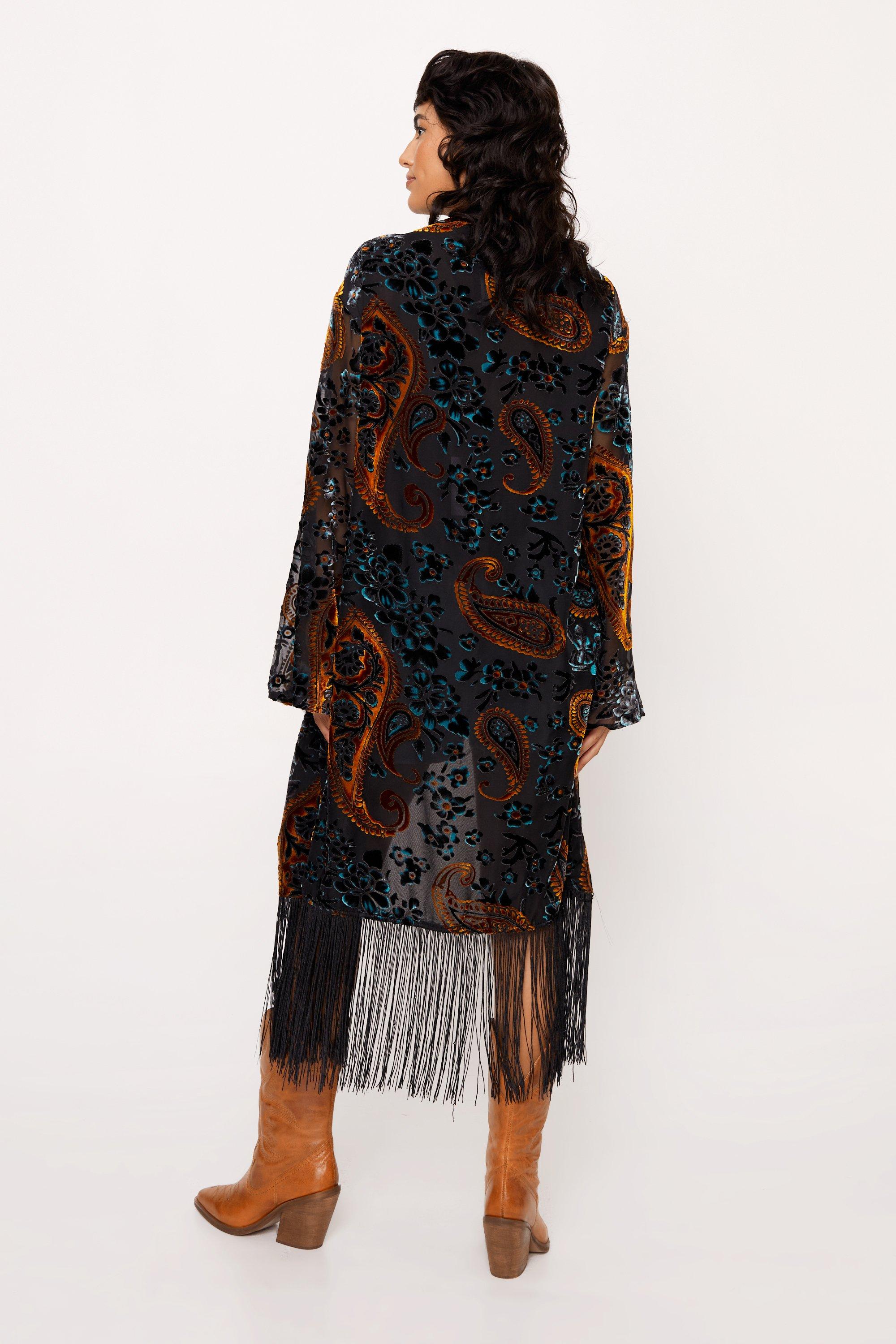 Aeo fringe hot sale midi kimono