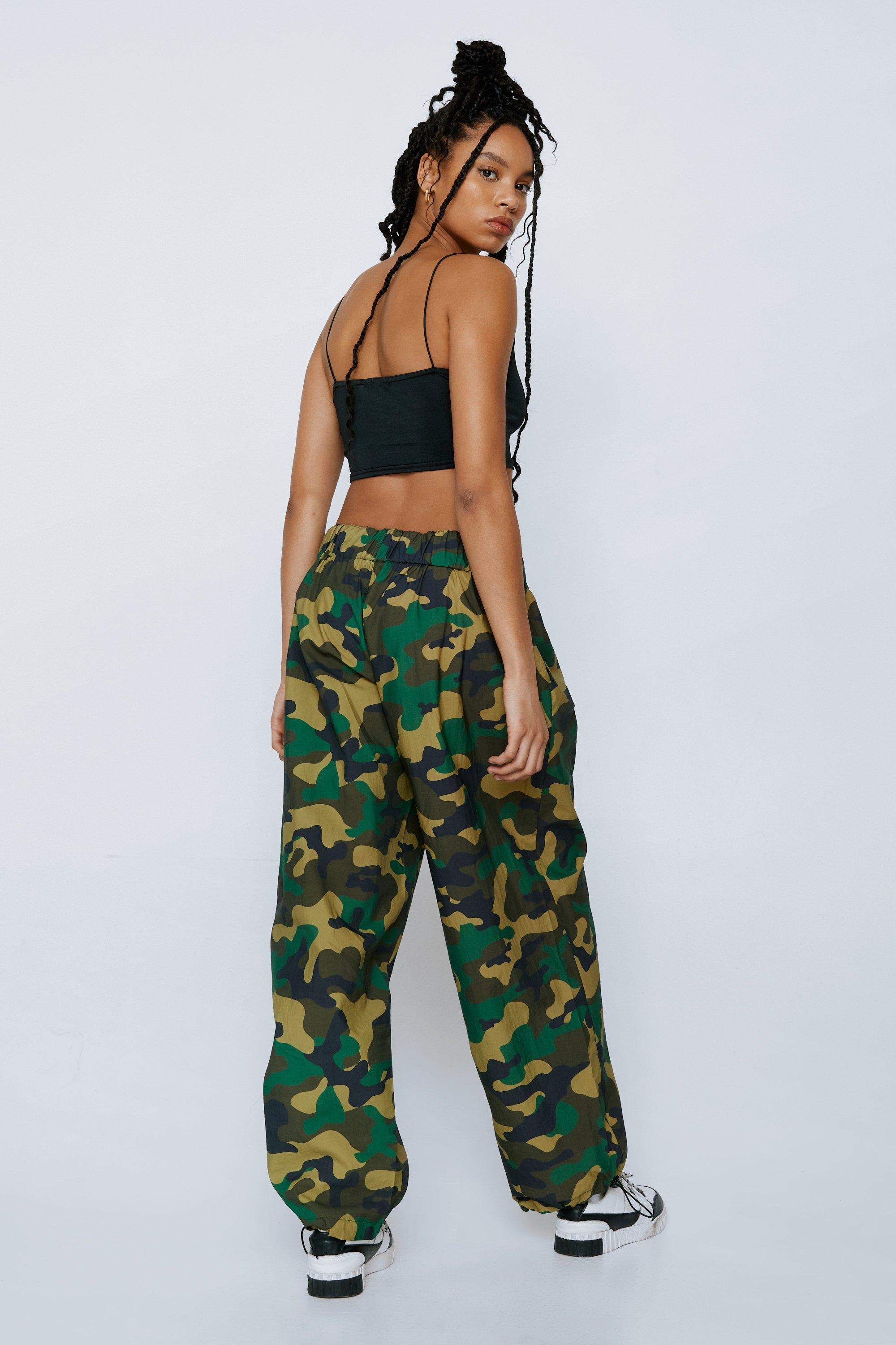 Camouflage wide hot sale leg pants