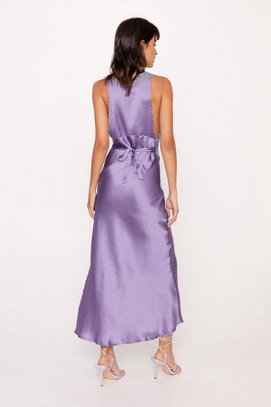 NastyGal Lace Trim Satin Maxi Dress 4