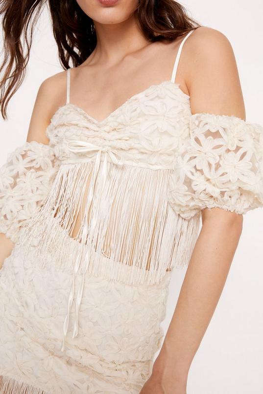 NastyGal Bardot Fringe Hem Crop Top