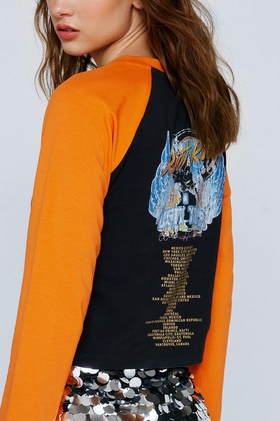 NastyGal Contrast Sleeve Graphic Band T-Shirt 4