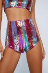 NastyGal Stripe Sequin Hot Trousers thumbnail 3