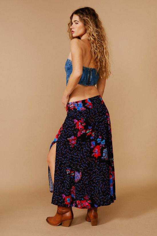 NastyGal Floral Split Midi Skirt 4