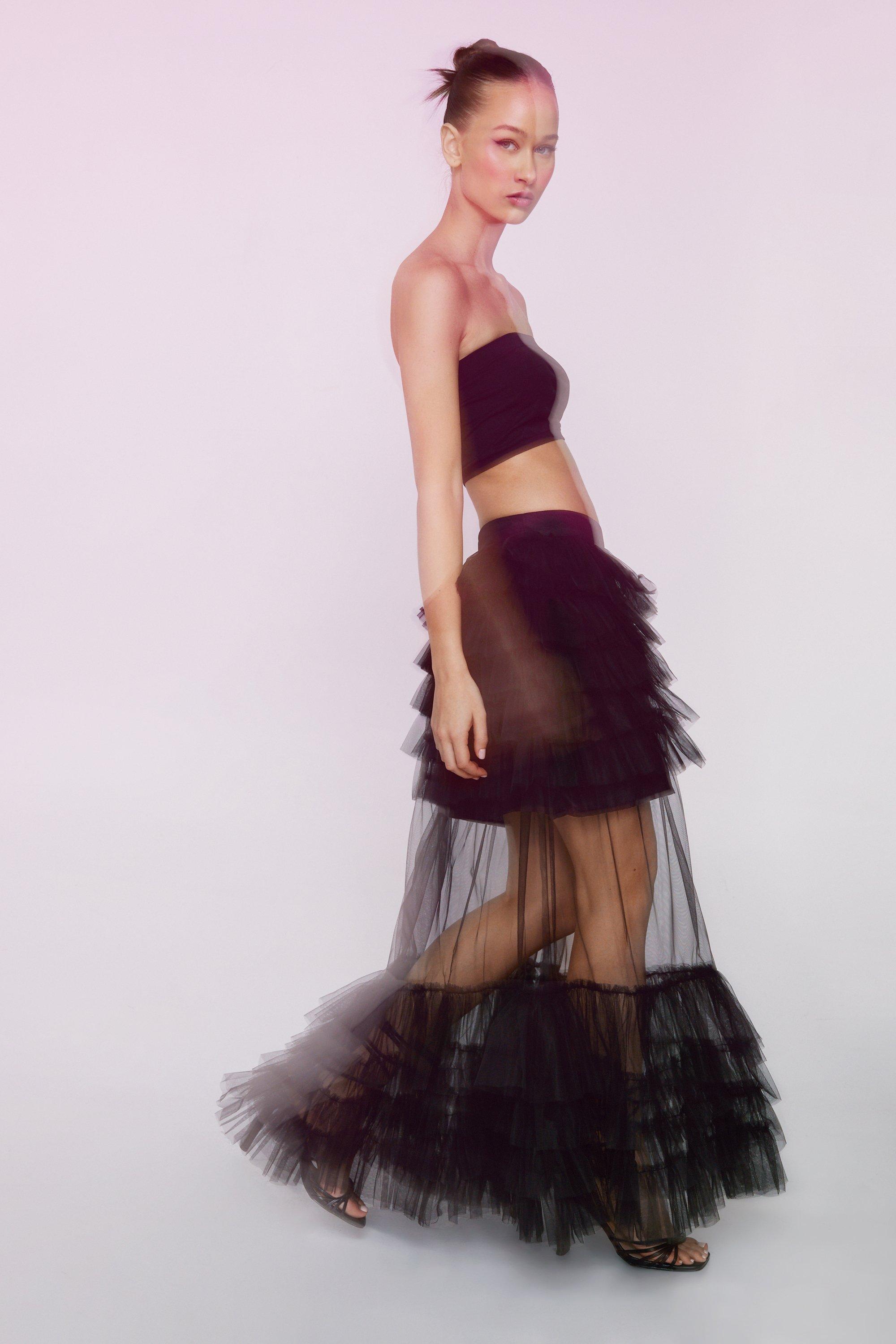 Tulle maxi 2025 skirt boohoo