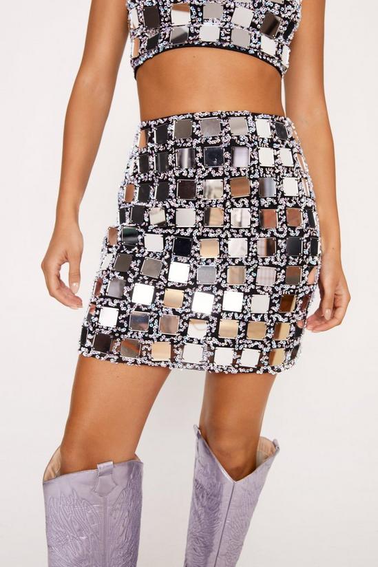 NastyGal Mirror Sequin Embellished Mini Skirt 1
