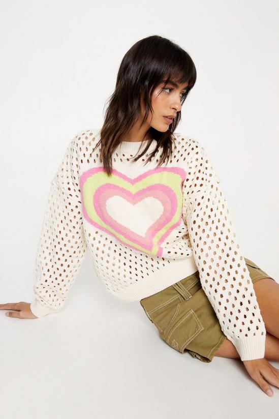 NastyGal Crochet Heart Oversized Sweater 3