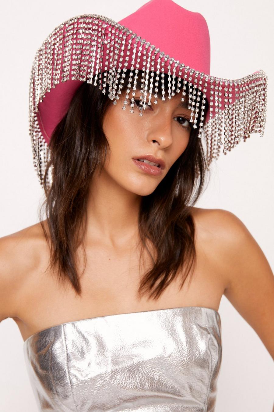 All Over Diamante Embellished Cowboy Hat
