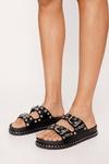 NastyGal Stud & Buckle Detail Double Strap Sandals thumbnail 2
