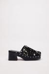 NastyGal Hair On Studded Square Toe Clogs thumbnail 3